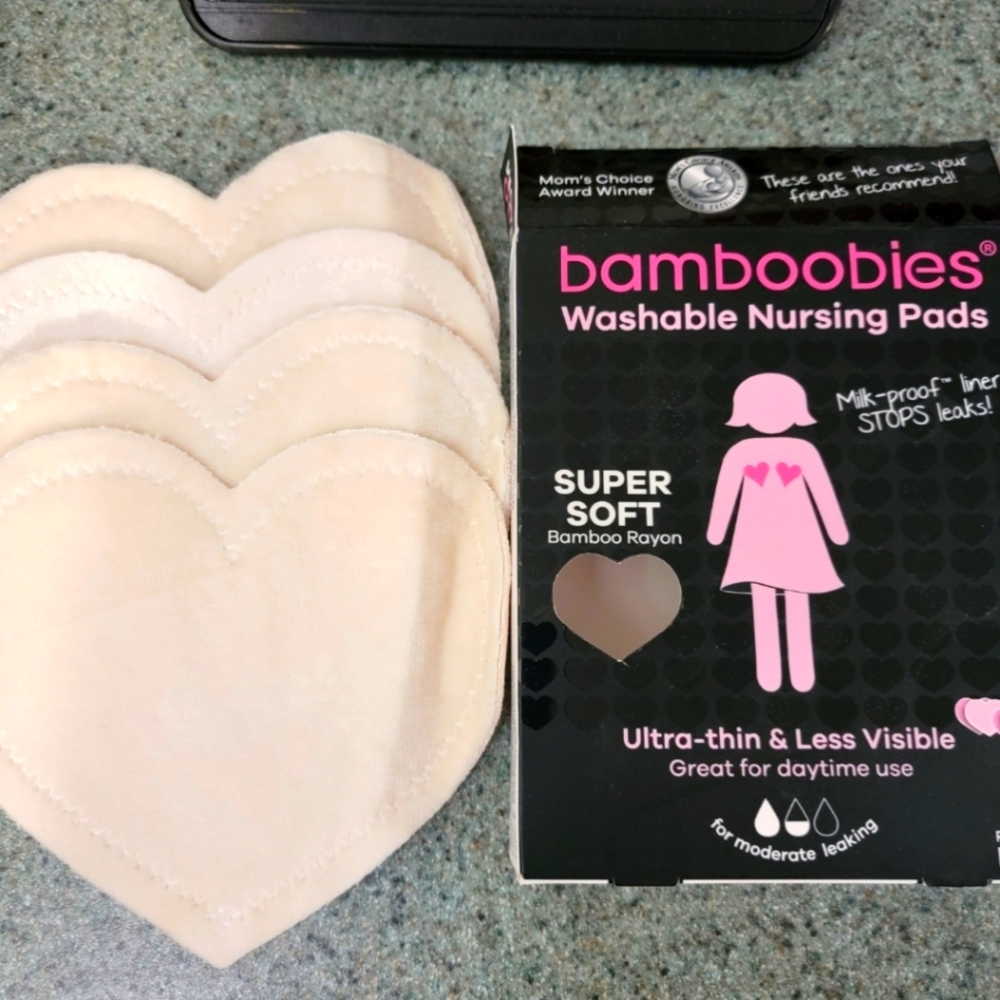 Bamboobies Washable Ultra Thin Soft Nursing Pads Breastfeeding Reusable 2 Pair